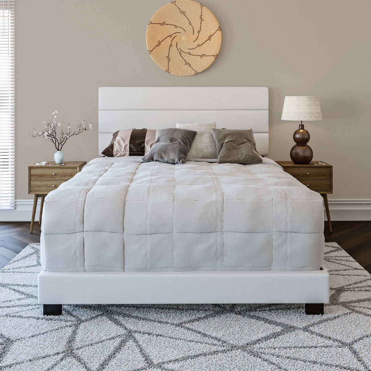 Black Faux Leather Twin Platform Bed Frame D7776