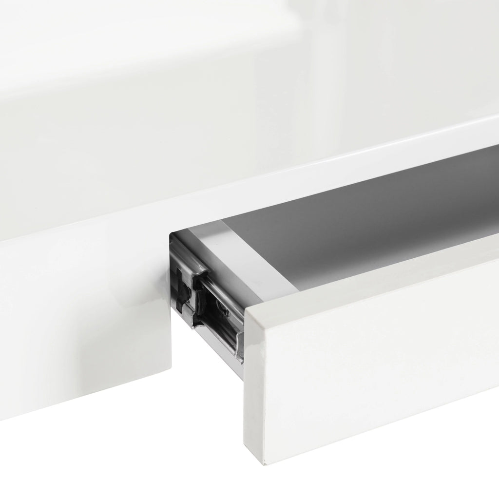 White Modern Desk with Pull-Out Drawer F843379