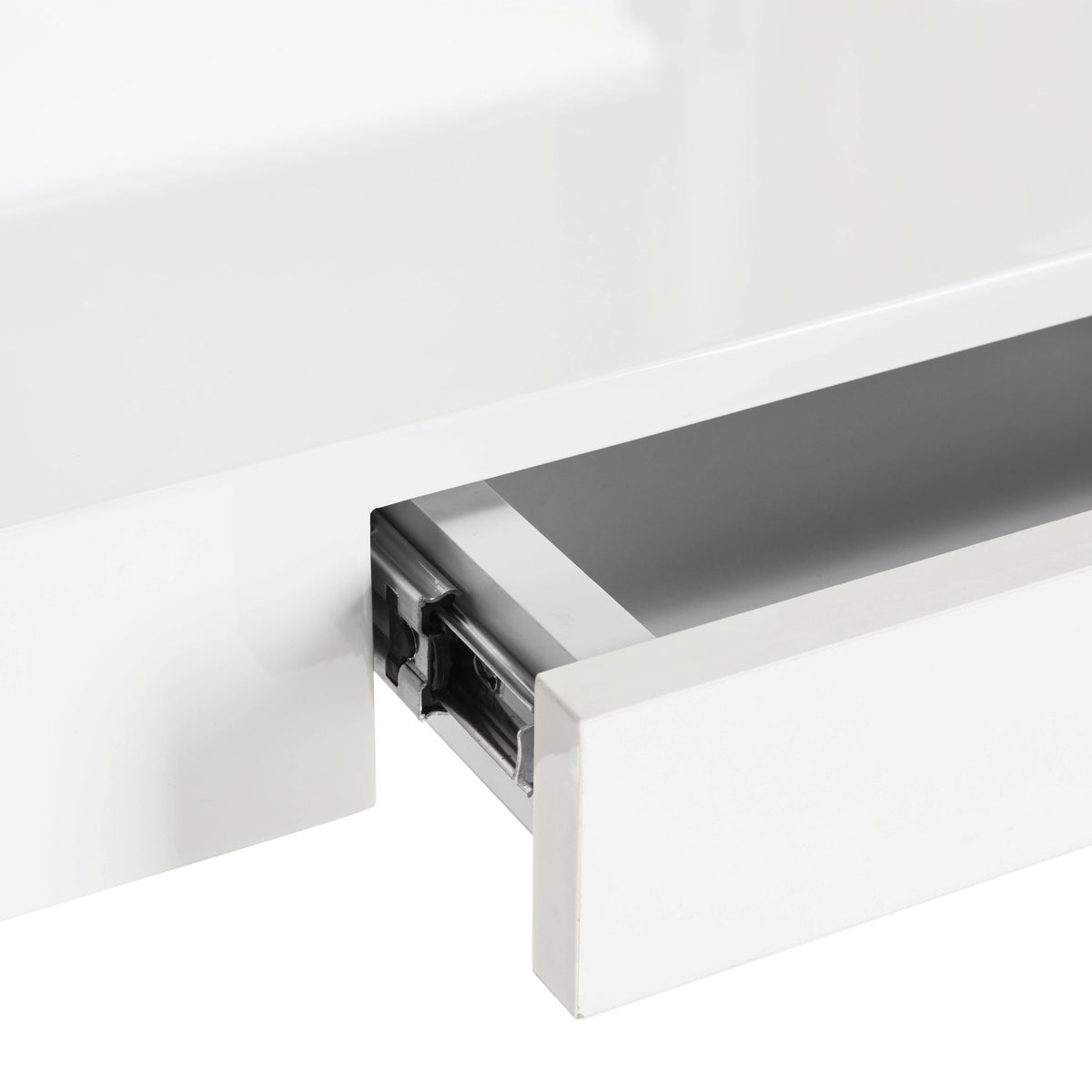White Modern Desk with Pull-Out Drawer F843379