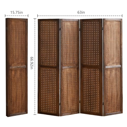 5.6Ft Wooden Pegboard Room Divider X87818