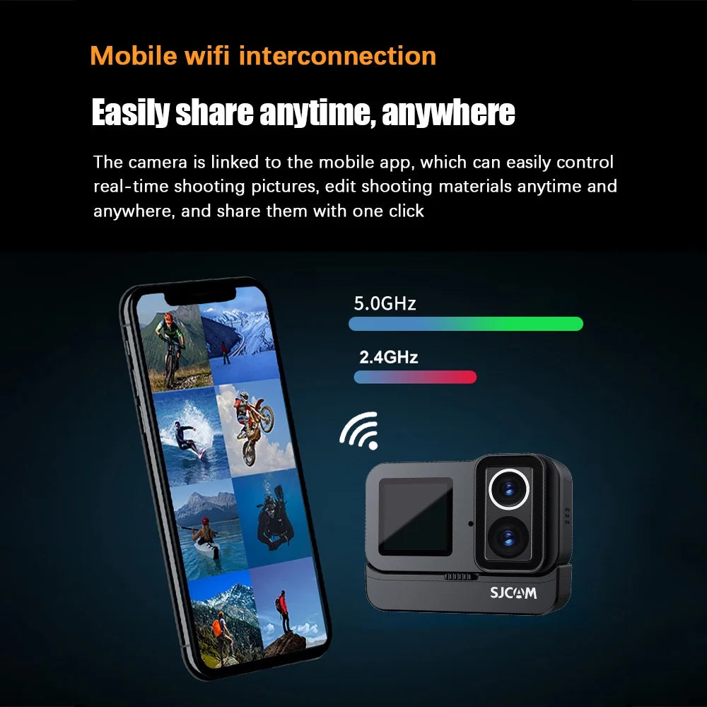 Waterproof Dual Screen 20mp Action Camera with Battery and Waterproof Case Y7752