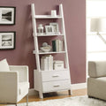 White Ladder Bookcase with Drawers M323