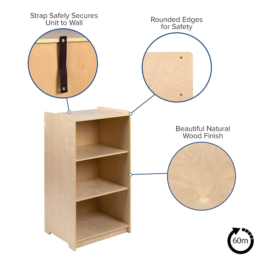 Wooden 3 Section School Classroom Storage Cabinet Q2415