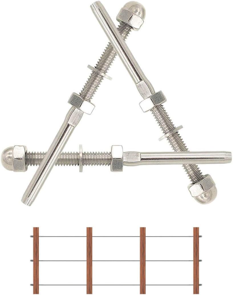 50 Pack Stainless Steel Threaded Terminal Stud End for 1/8 Cable Railing R895382