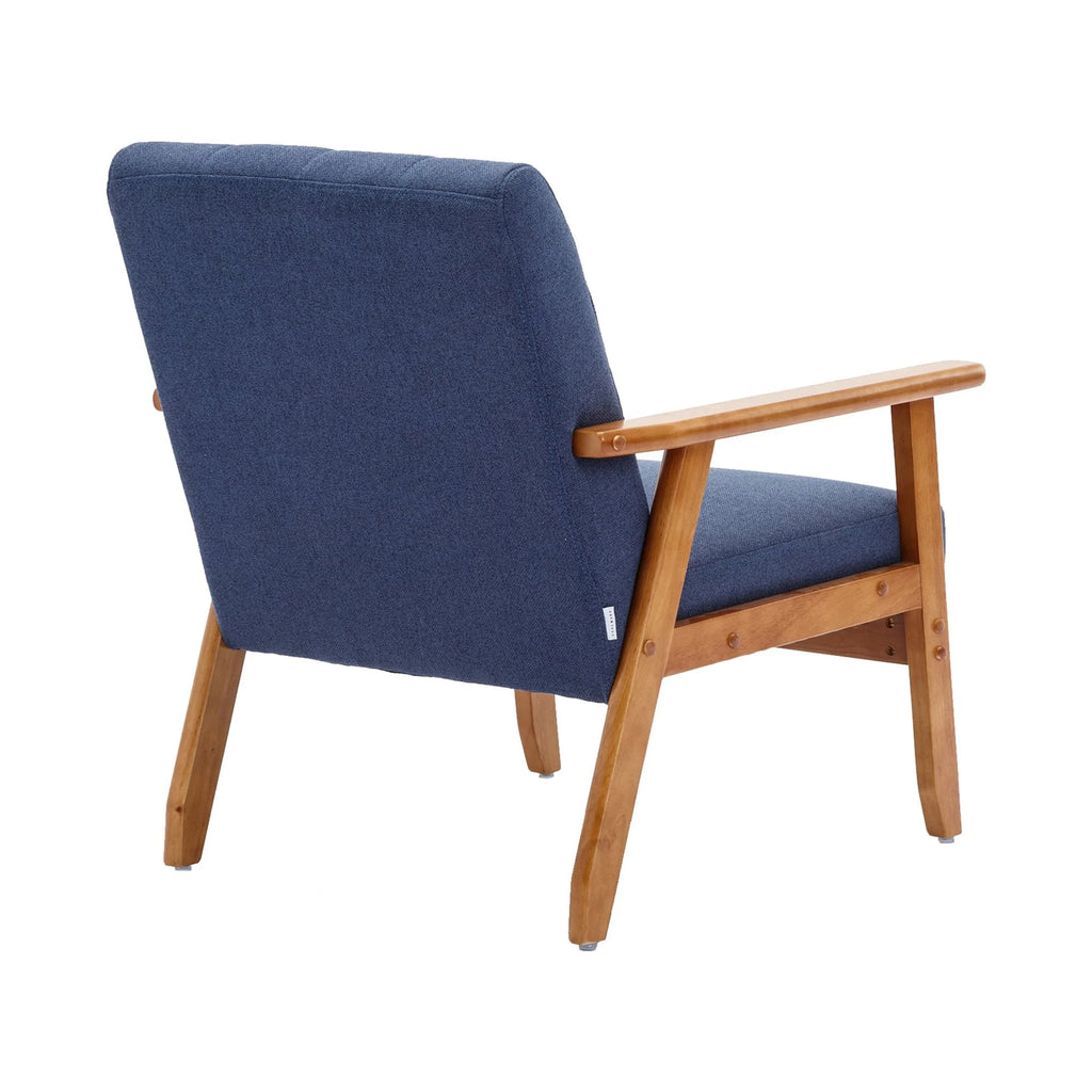 Accent Chairs Set of 2 with Side Table, Wood and Fabric Armchairs P128364