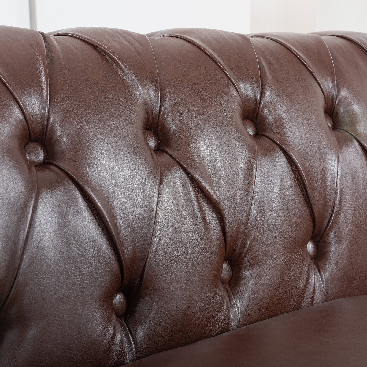 Dark Brown Leather 3-Seater Sofa S532