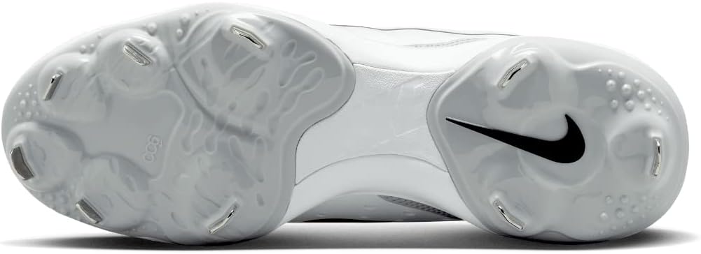 White Gray Size 8 Medium Baseball Cleats N26224