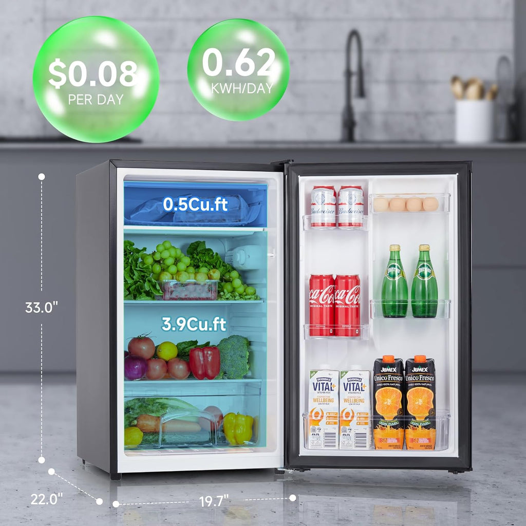 4.4 Cu.Ft Single Door Mini Fridge with Freezer U196