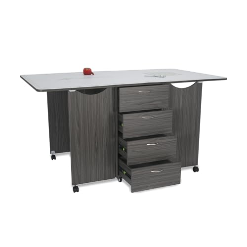 Ash White Cutting Table with Storage Q675