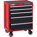 26.5-in W x 34-in H 5-Drawer Steel Rolling Tool Cabinet Red W618862
