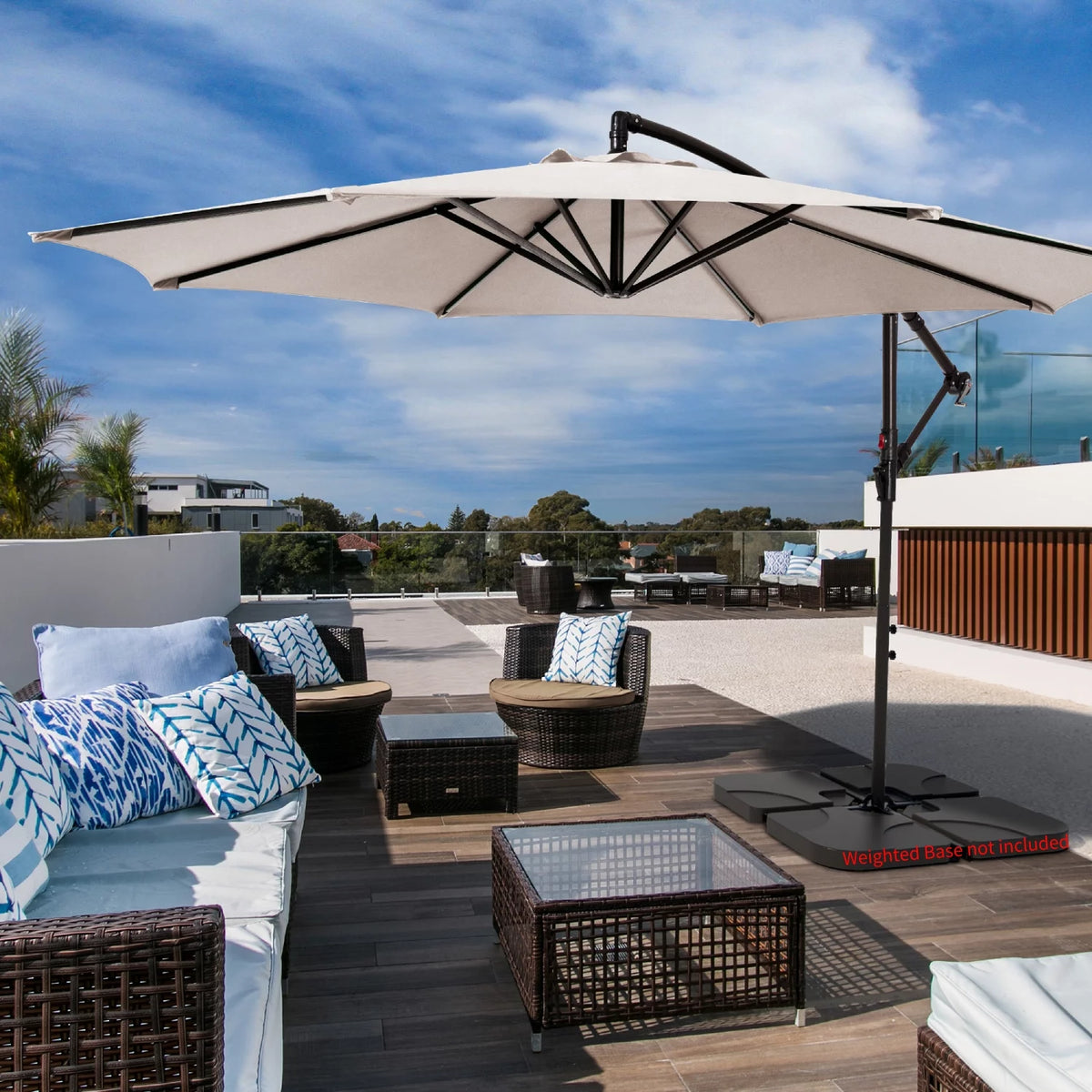 10' Outdoor Hanging Offset Cantilever Umbrella Q870