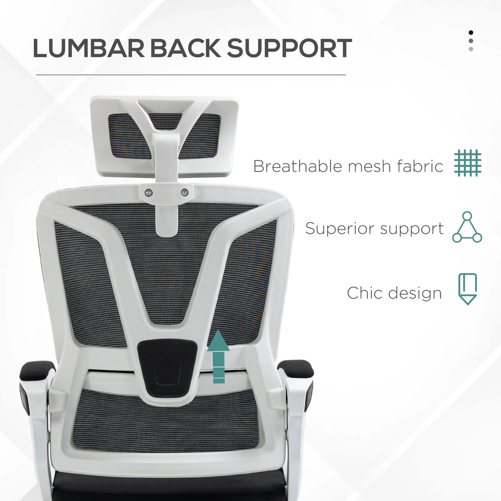 Black Home Office Chair with Adjustable Headrest and Lumbar Support G622