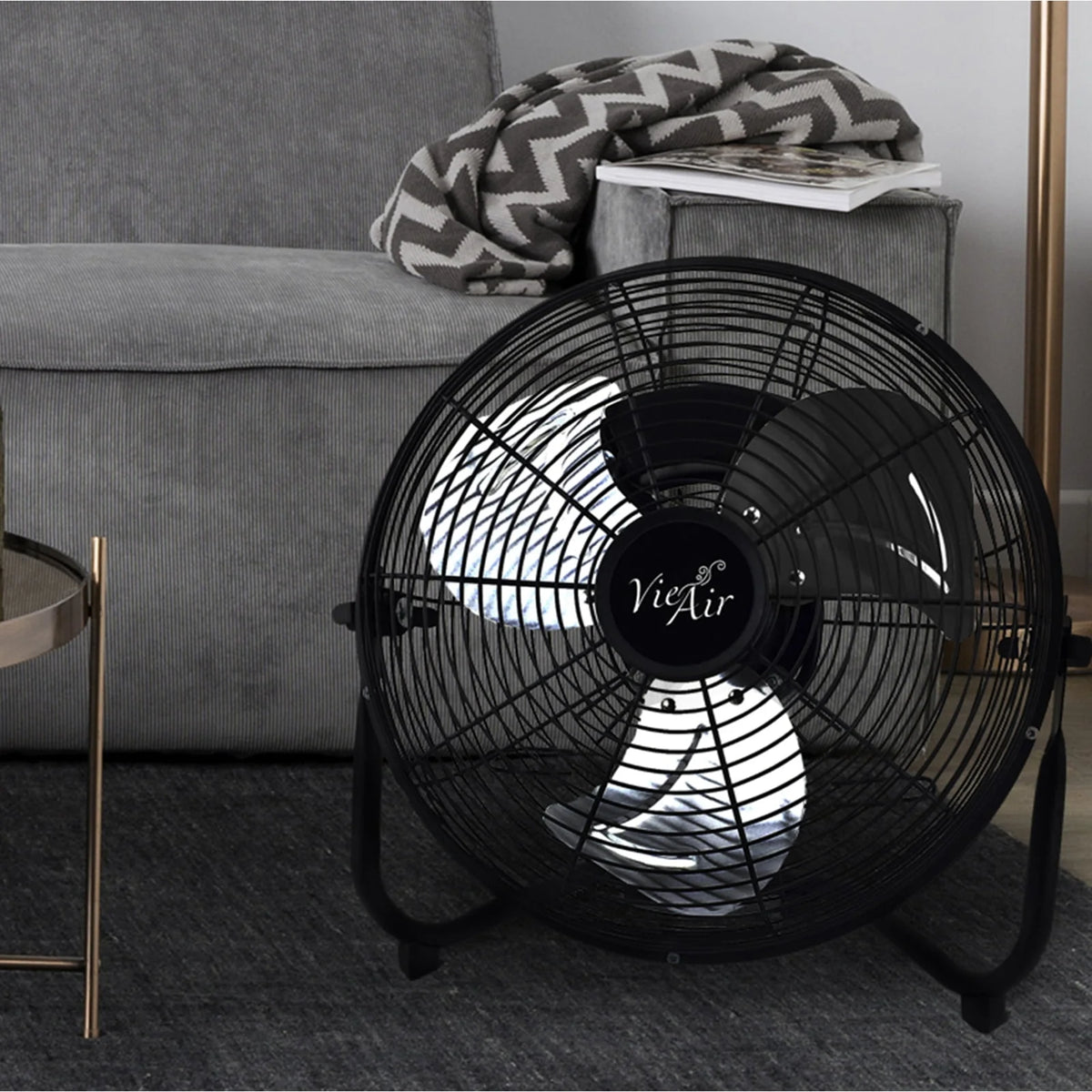12 High Velocity All Metal Tilting 3 Speed Floor Fan Z136834