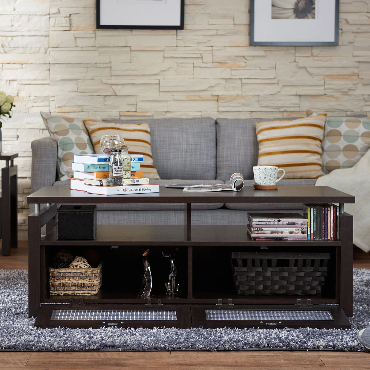 Espresso 2-Door Coffee Table E211