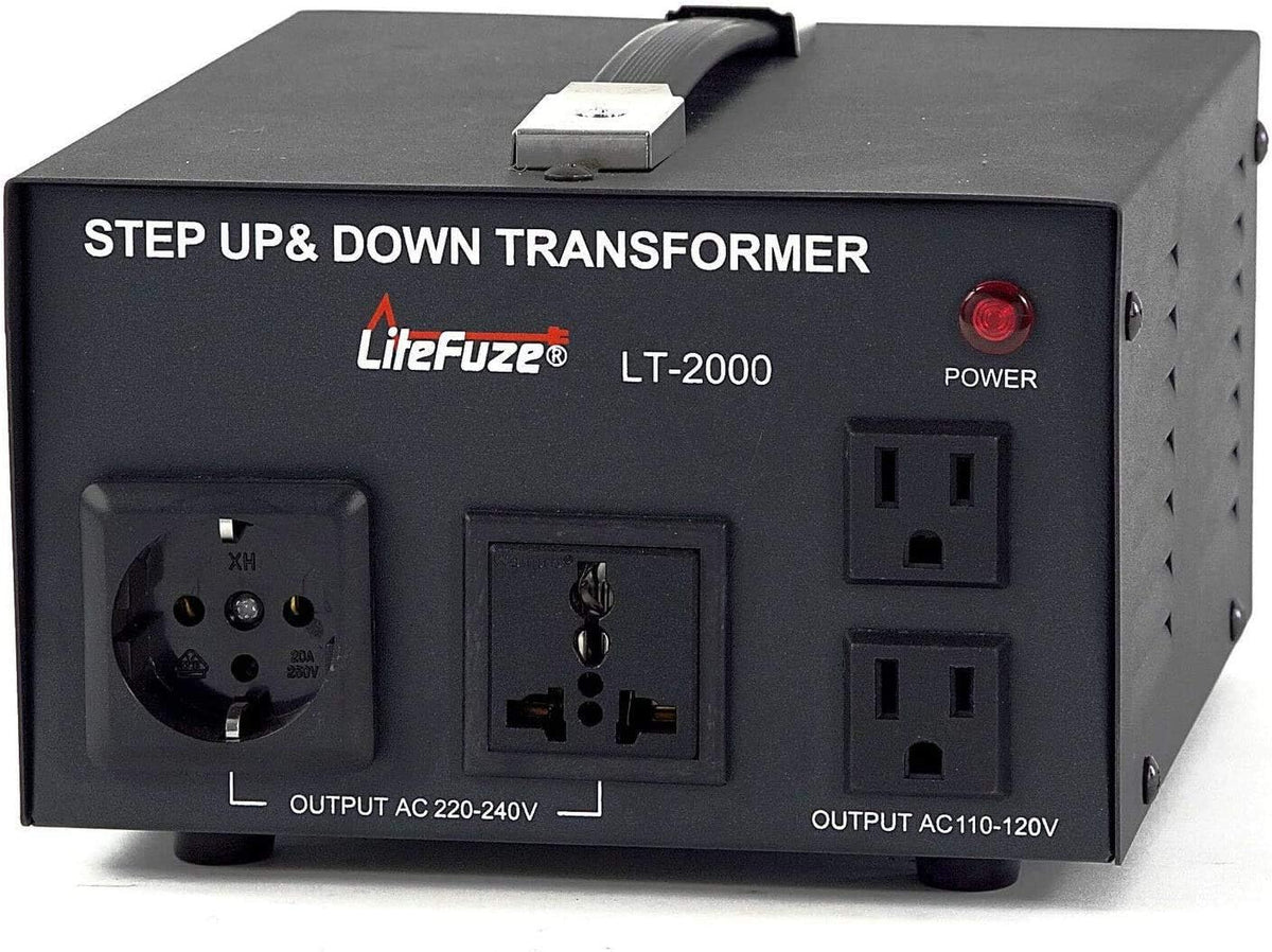 2000 Watt Voltage Converter Transformer with Circuit Breaker Protection E431196