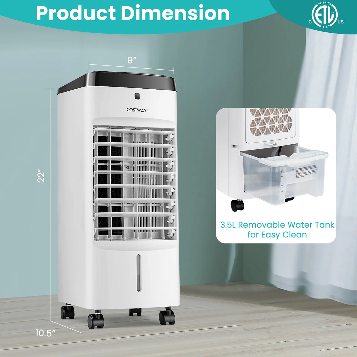 4-in-1 Evaporative Air Cooler with Fan Humidifier K317749