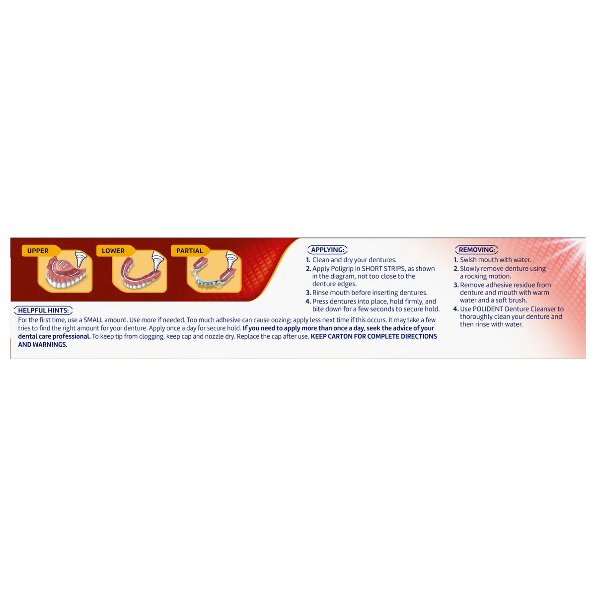 Denture Cream, Unflavored - 2.2 oz 4 Pk J1208