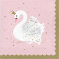 White and Pink Swan 2-Ply Luncheon Napkins P66404