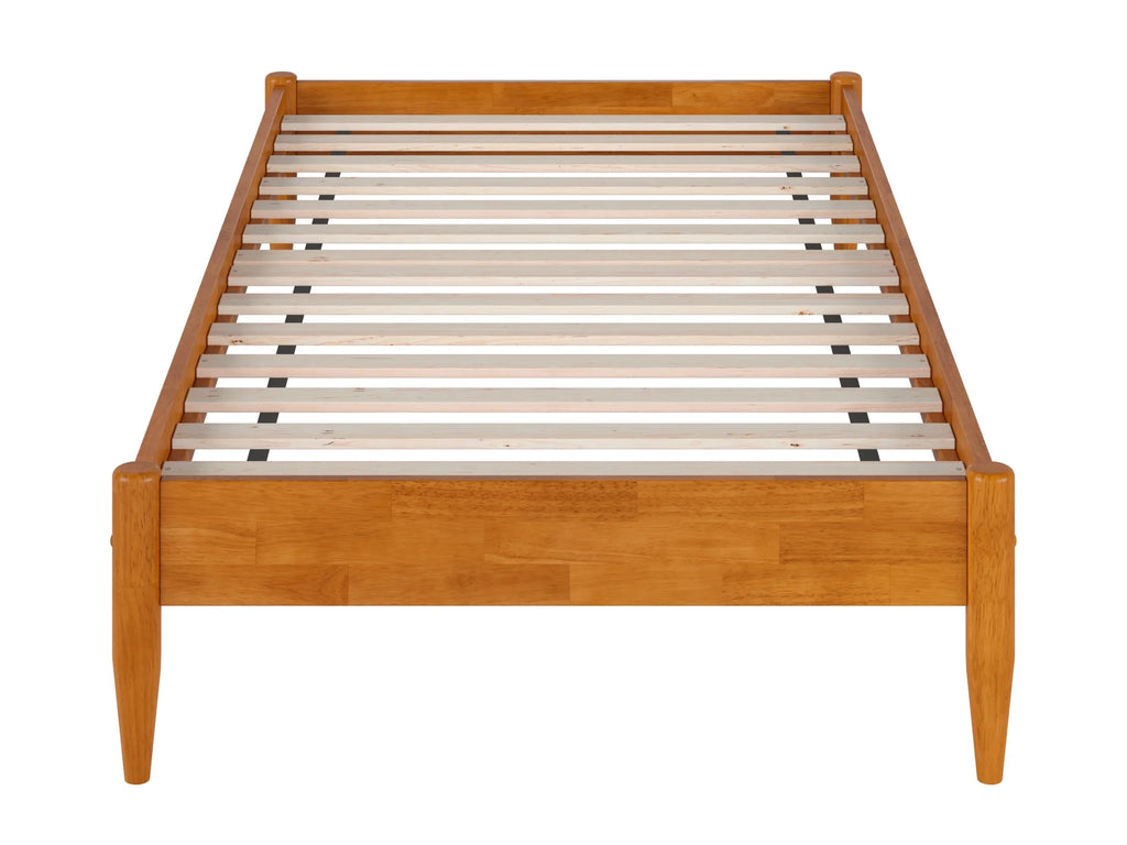 14" Light Toffee Solid Wood Platform Bed, Twin XL J44216