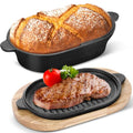 2 in 1 Pre Seasoned Cast Iron Bread Loaf Pan Set with Lid P421867