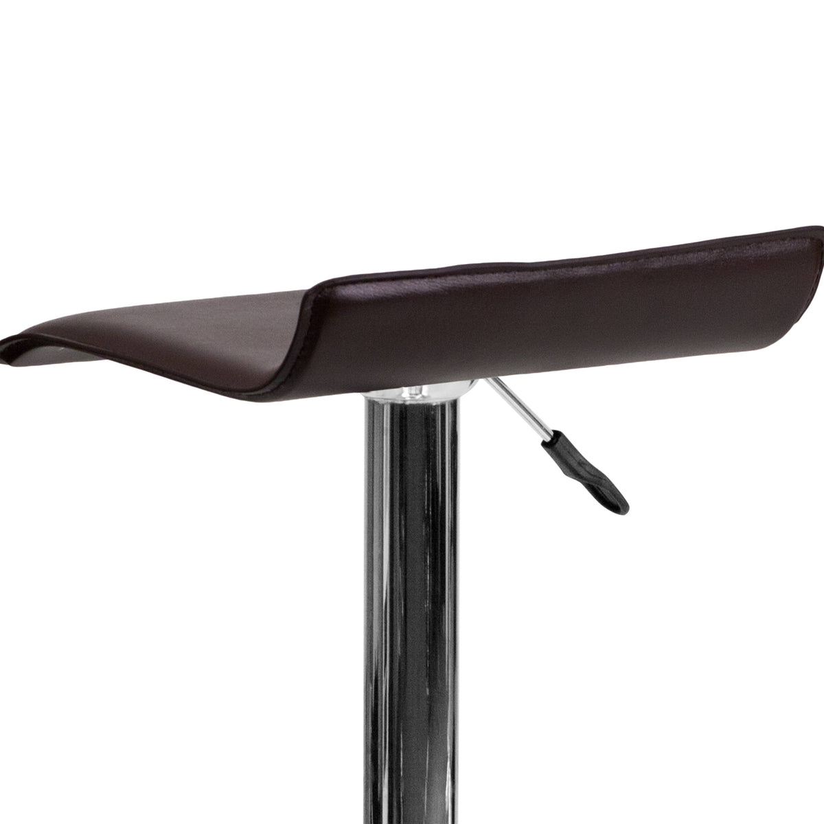 Black Vinyl Adjustable Height Barstool with Chrome Base D32740