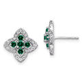 14 Karat Two-Tone Lab Grown Diamond and Created Pink Sapphire Earrings L1991