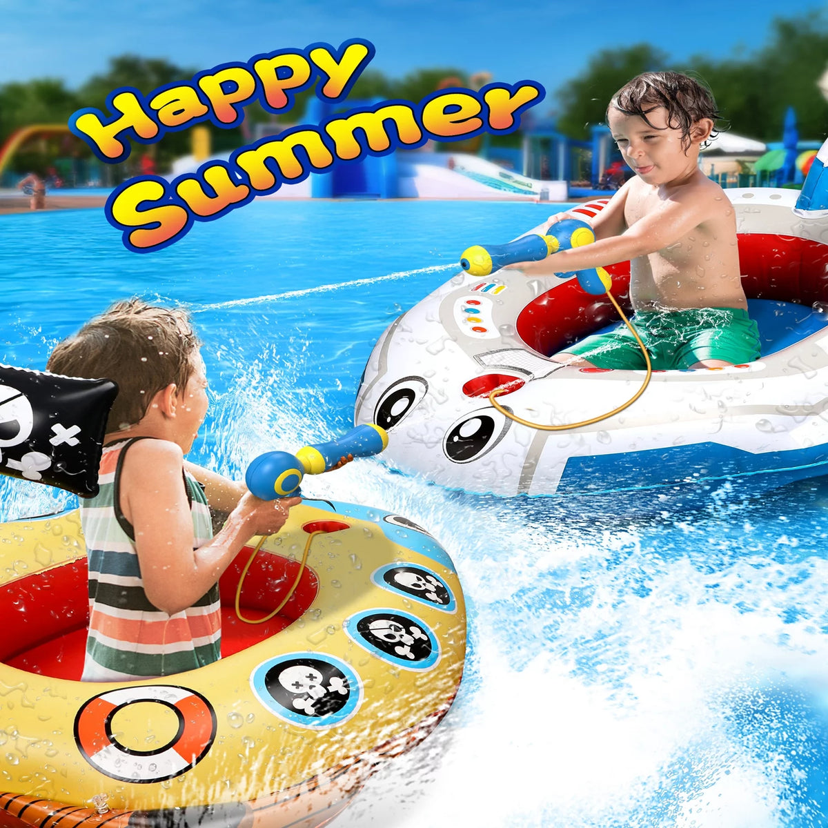 Inflatable Kids Pool Float with Water Gun 2Packs B233387
