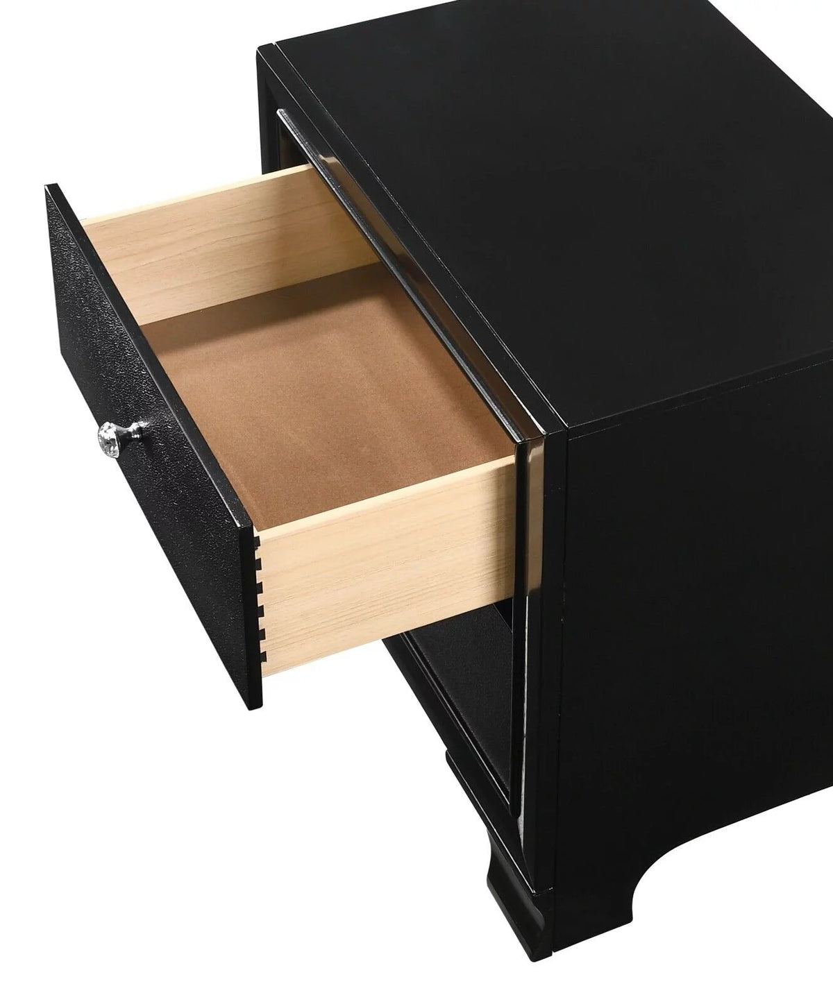 King Size Upholstery LED Bed Dresser Mirror Nightstand Set I9133