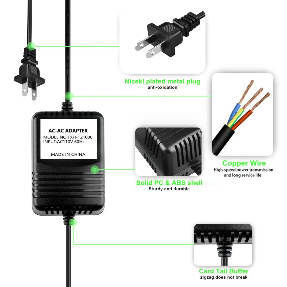 9V 2A AC-AC Adapter Charger Y80922