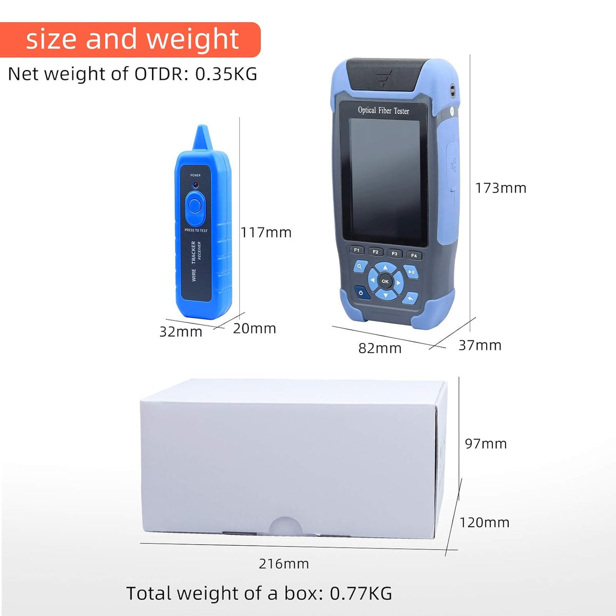 OTDR Fiber Optic Tester 1310/1550nm with OPM OLS RJ45 VFL Test T575811
