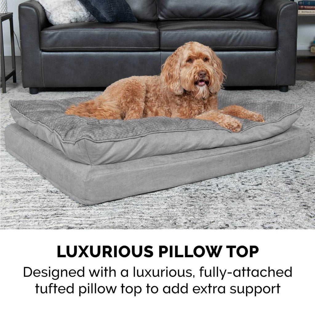 Mink Fur & Suede Pillow-Top Orthopedic Dog Bed O954900