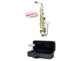 White Student Alto Saxophone with Case, Mouthpiece and Reed F407819