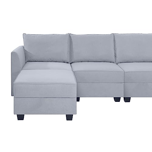 Caramel 6-Seater Modular Sleeper Couch with Ottoman Air Leather H173