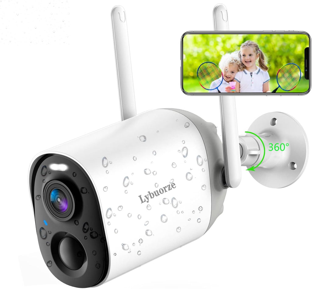 Wireless Battery Powered Outdoor Security Camera with Color Night Vision and Spotlight J657566