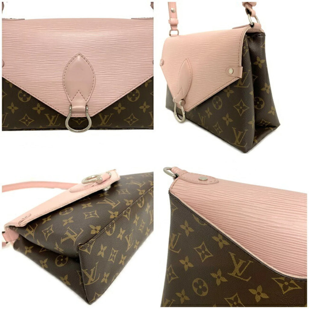 Pink Brown Monogram Leather Handbag C90810