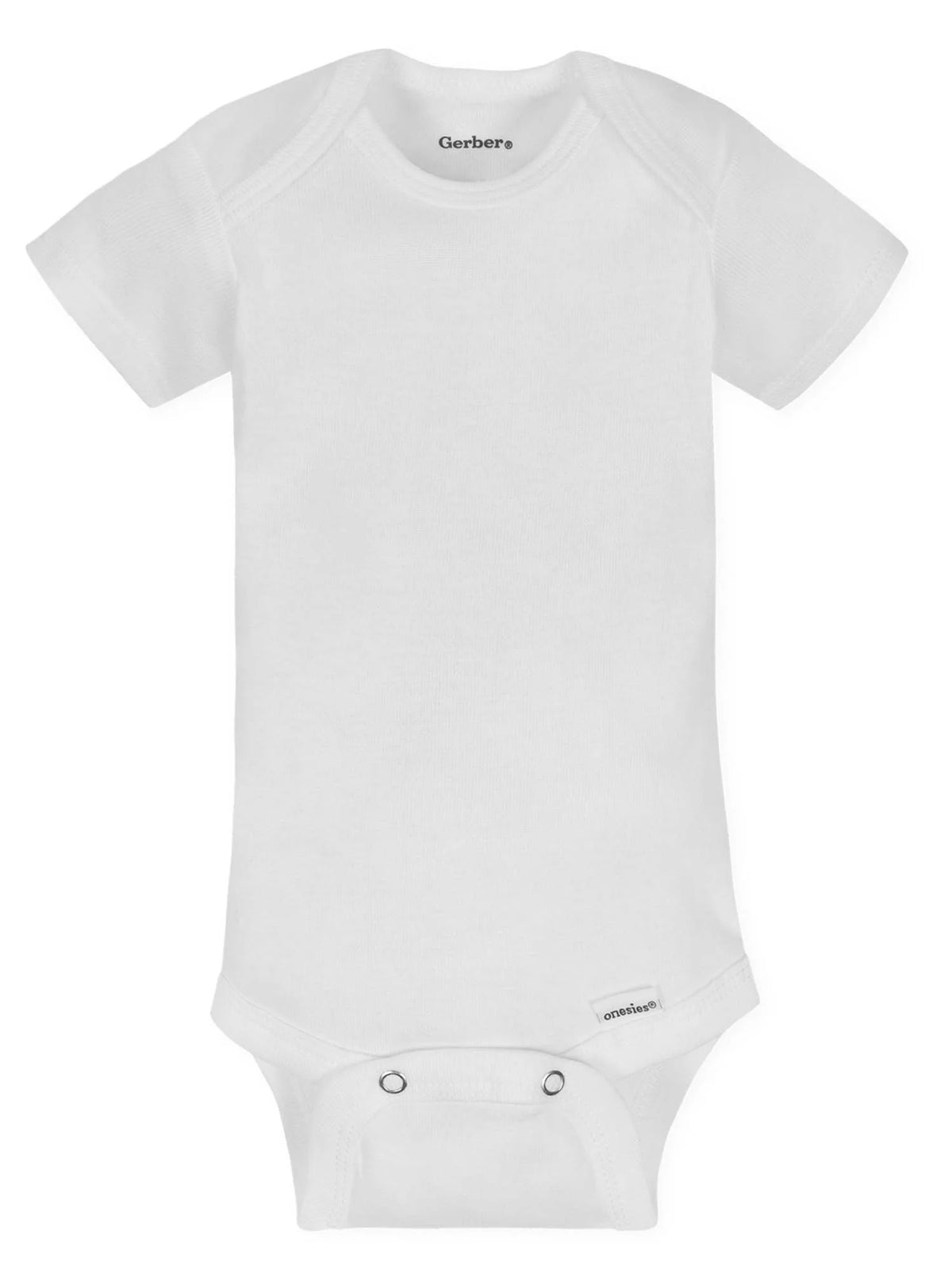 White Cotton Rib Short Sleeve Bodysuits, 8-Pack T93482
