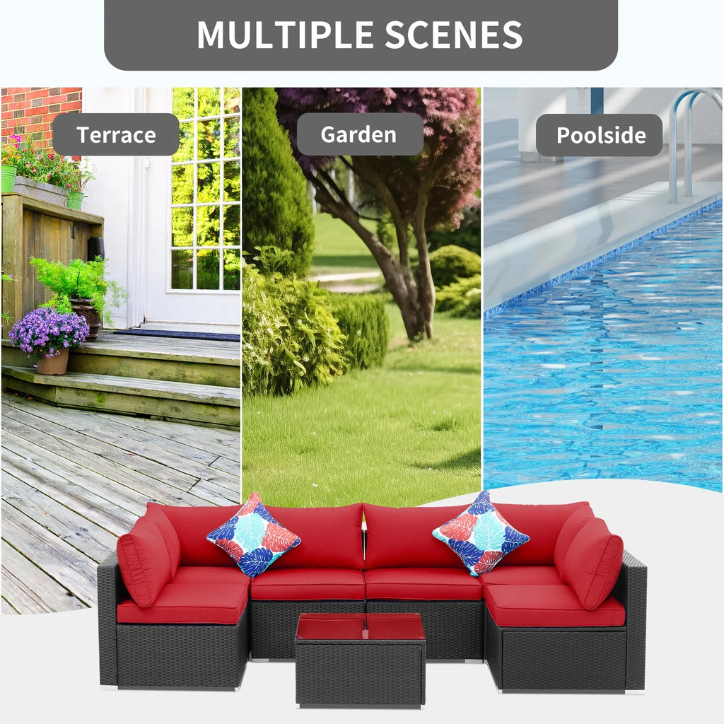 7 Pcs Outdoor Patio Furniture Sofa Set I45796