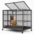 48" 38" Dog Crates with 4 Lockable Wheels, Removable Door and Tray D883