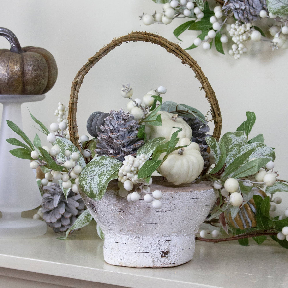 13x22 Artificial Fall Harvest Basket C215