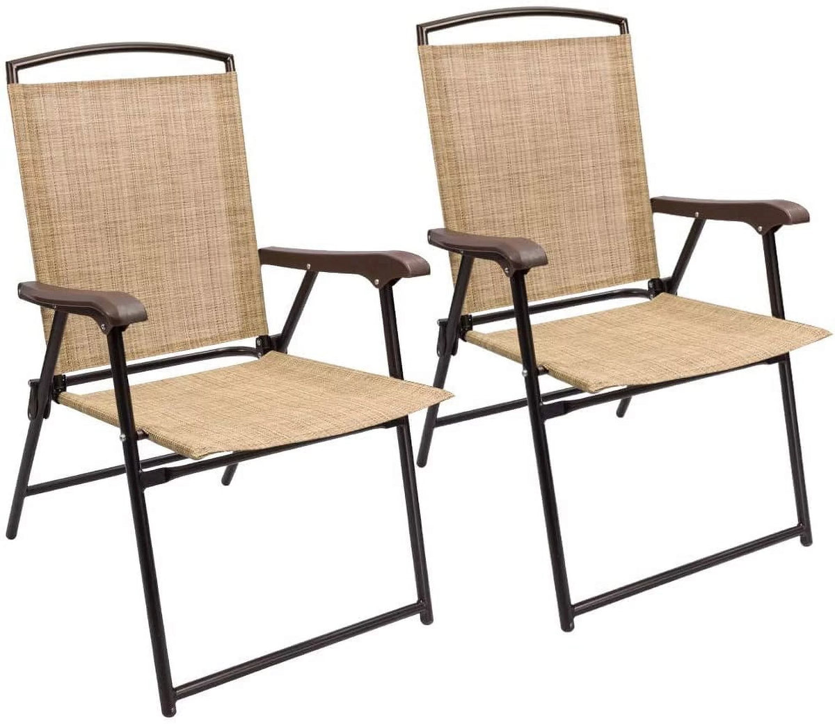 Beige Set of 2 Folding Sling Chair K8801