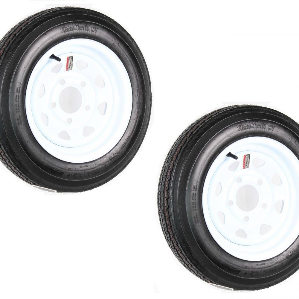 2-Pack Trailer Wheel & Tire 480-12 4.80-12 4.80x12x22 LRC 5 Hole White Spoke F2687