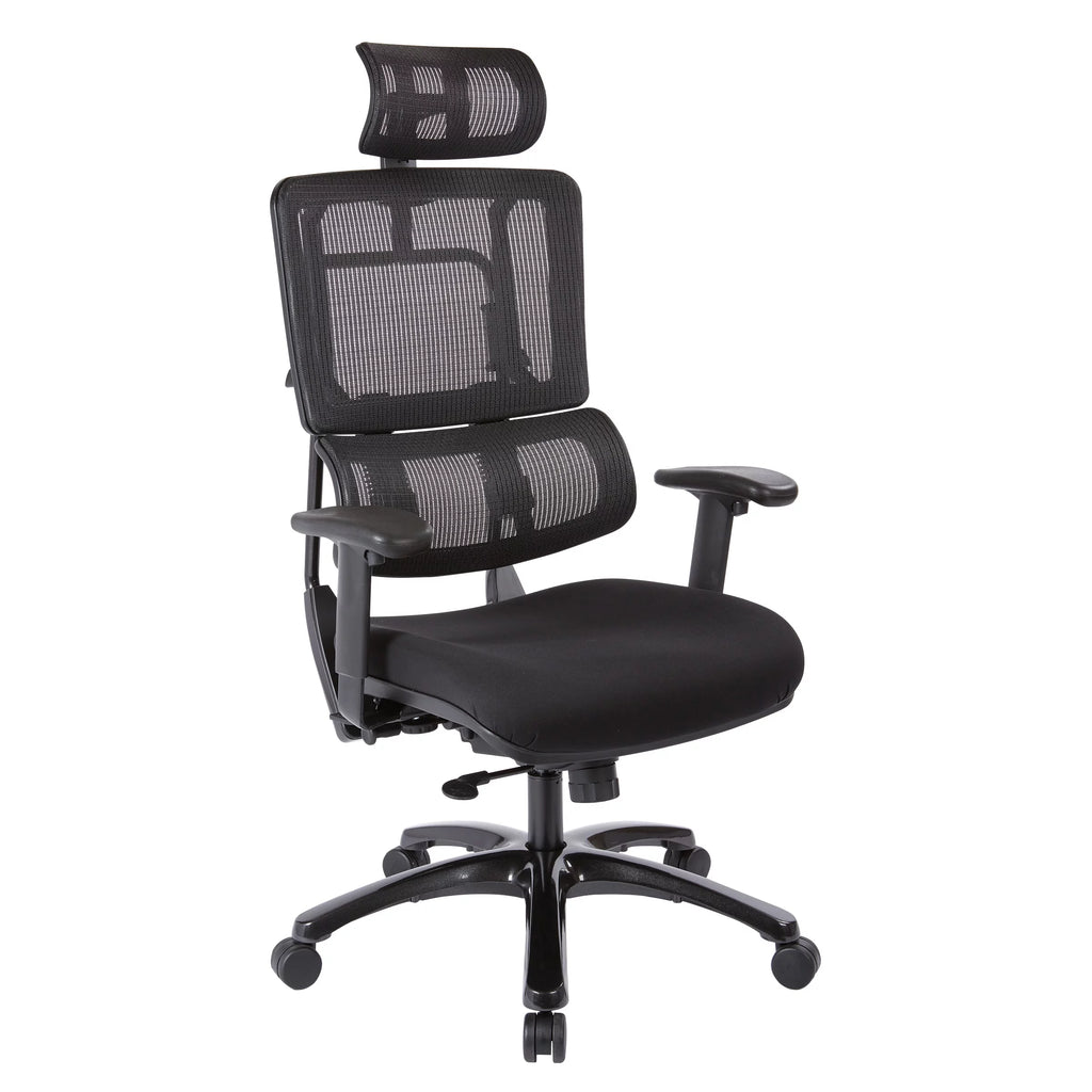 Black Mesh Back Chair with Headrest J937972