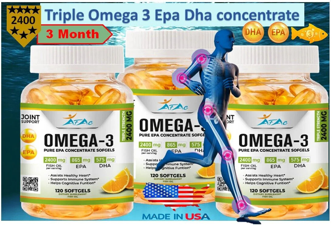 Omega 3 Fish Oil 2400mg 3 Month Supply A61583