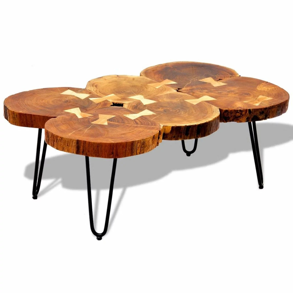 6 Trunks Solid Sheesham Wood Coffee Table V902