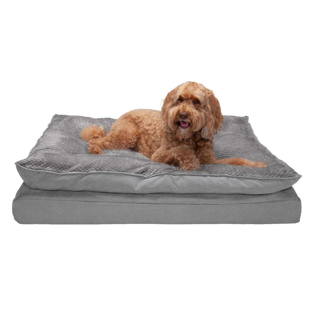 Mink Fur & Suede Pillow-Top Orthopedic Dog Bed O954900
