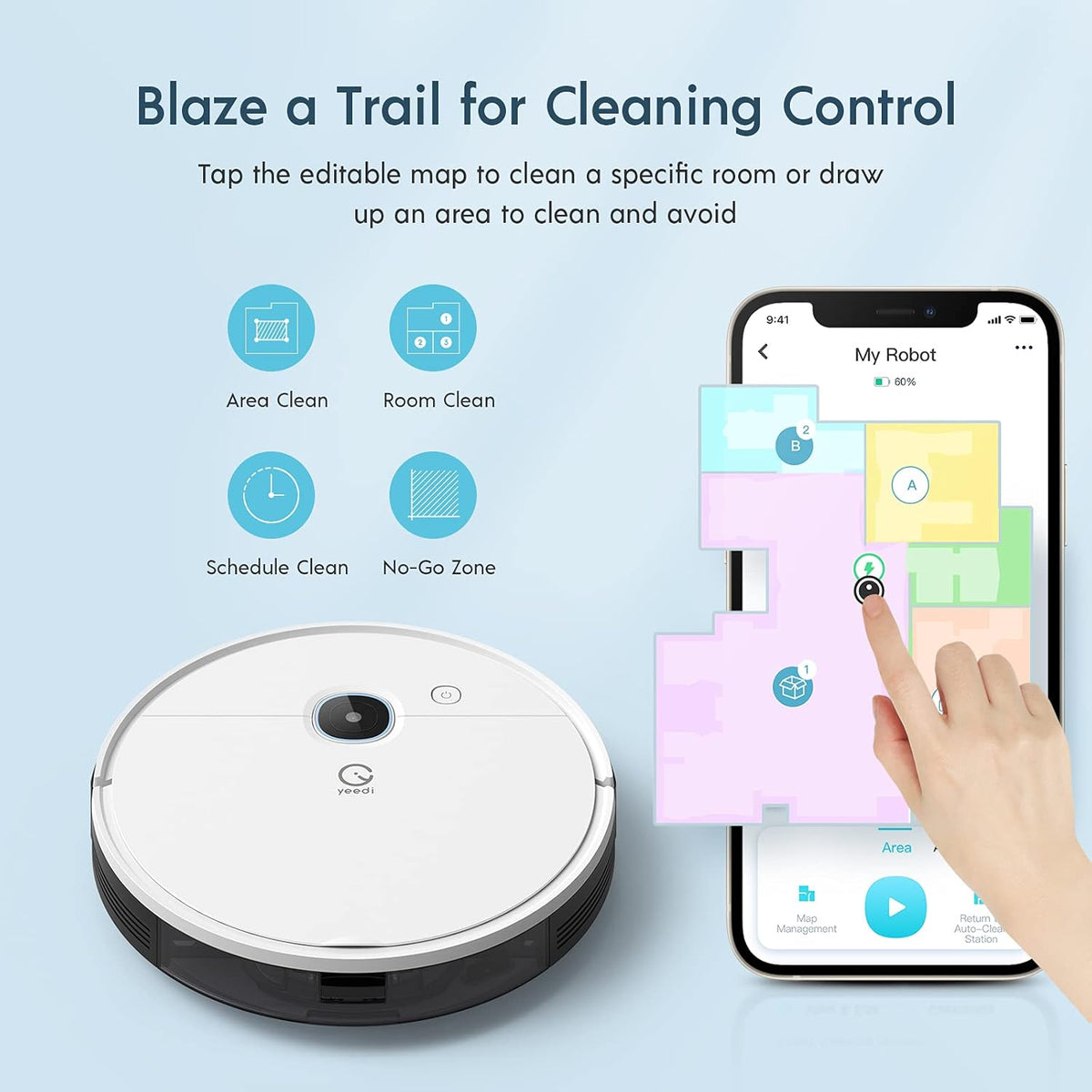Robot Vacuum with 3000Pa Suction Power R60288