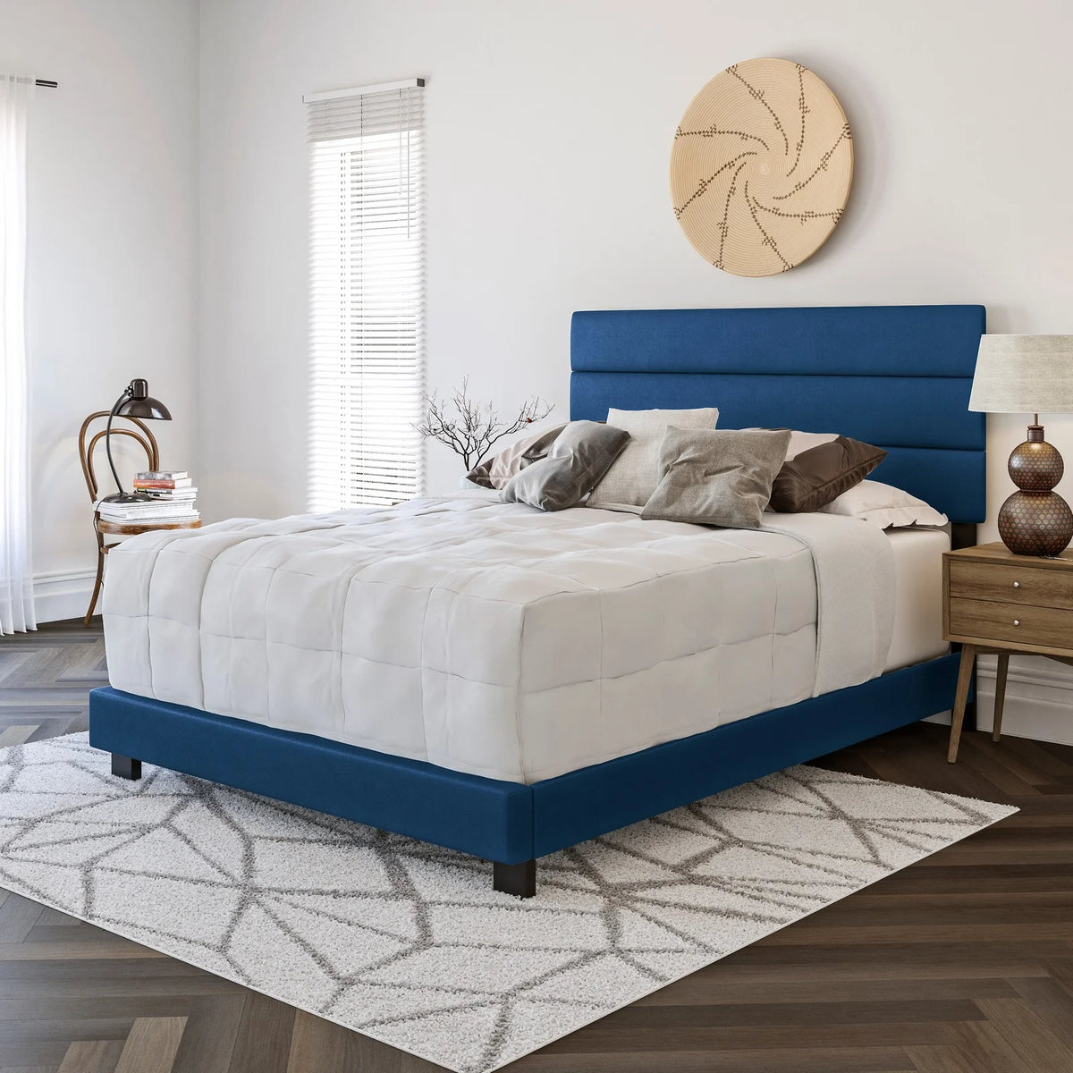 Black Faux Leather Twin Platform Bed Frame D7776