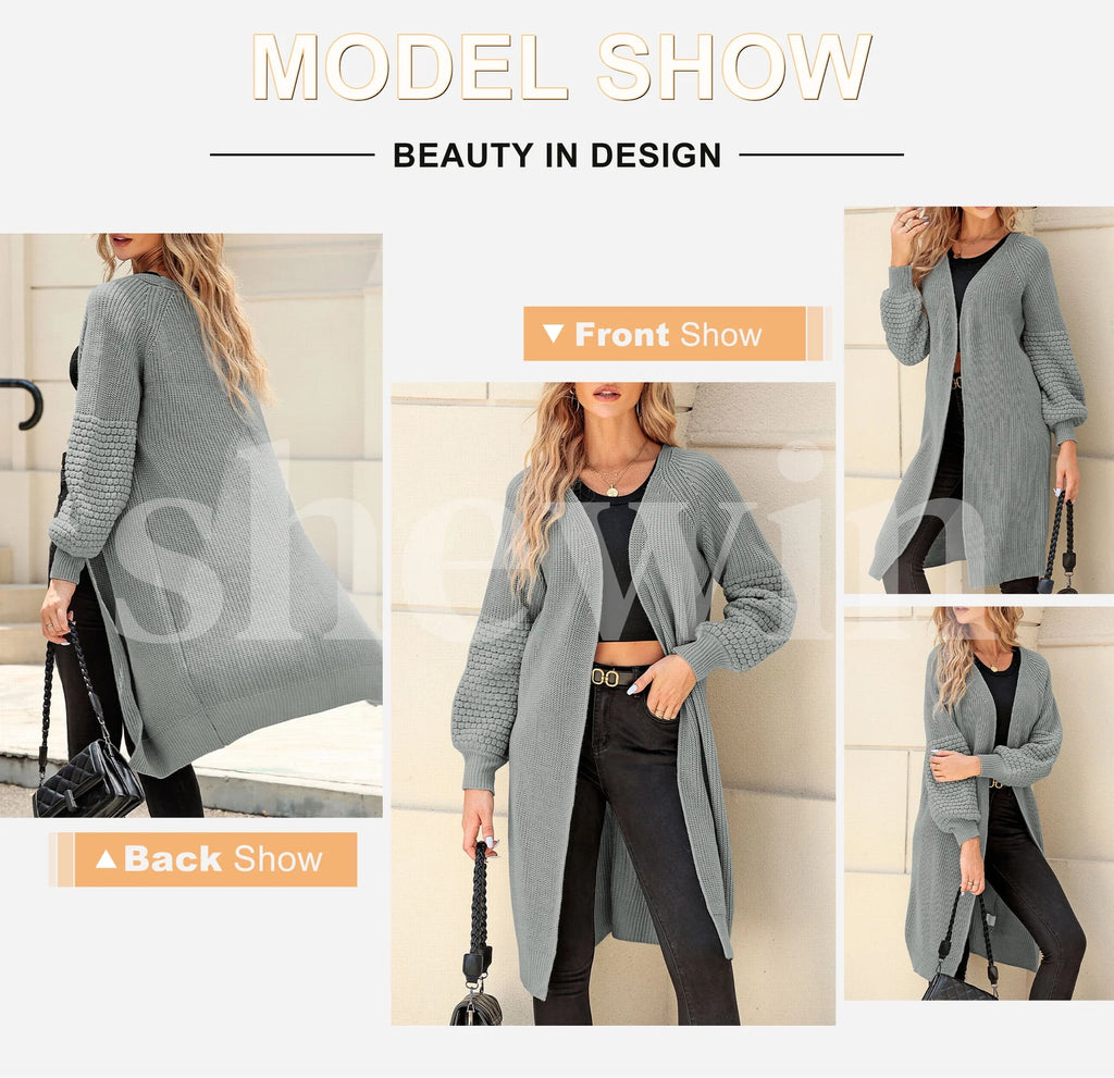 Oversized Cable Knit Cardigan X319