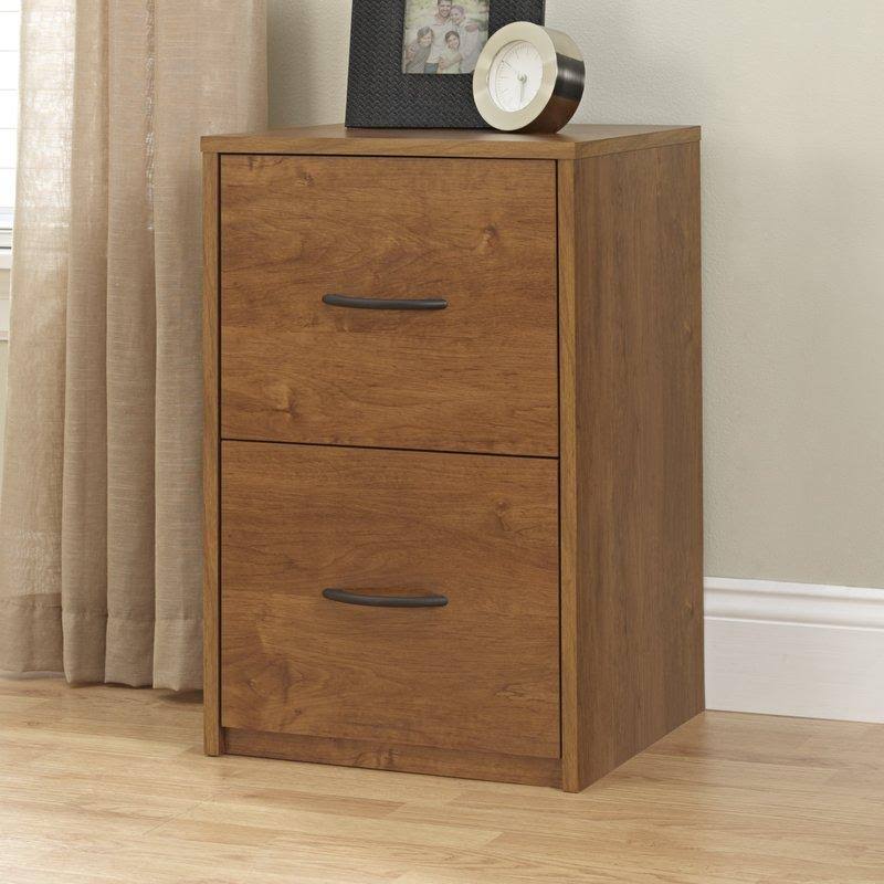 2 Drawer File Cabinet Black Oak W86206