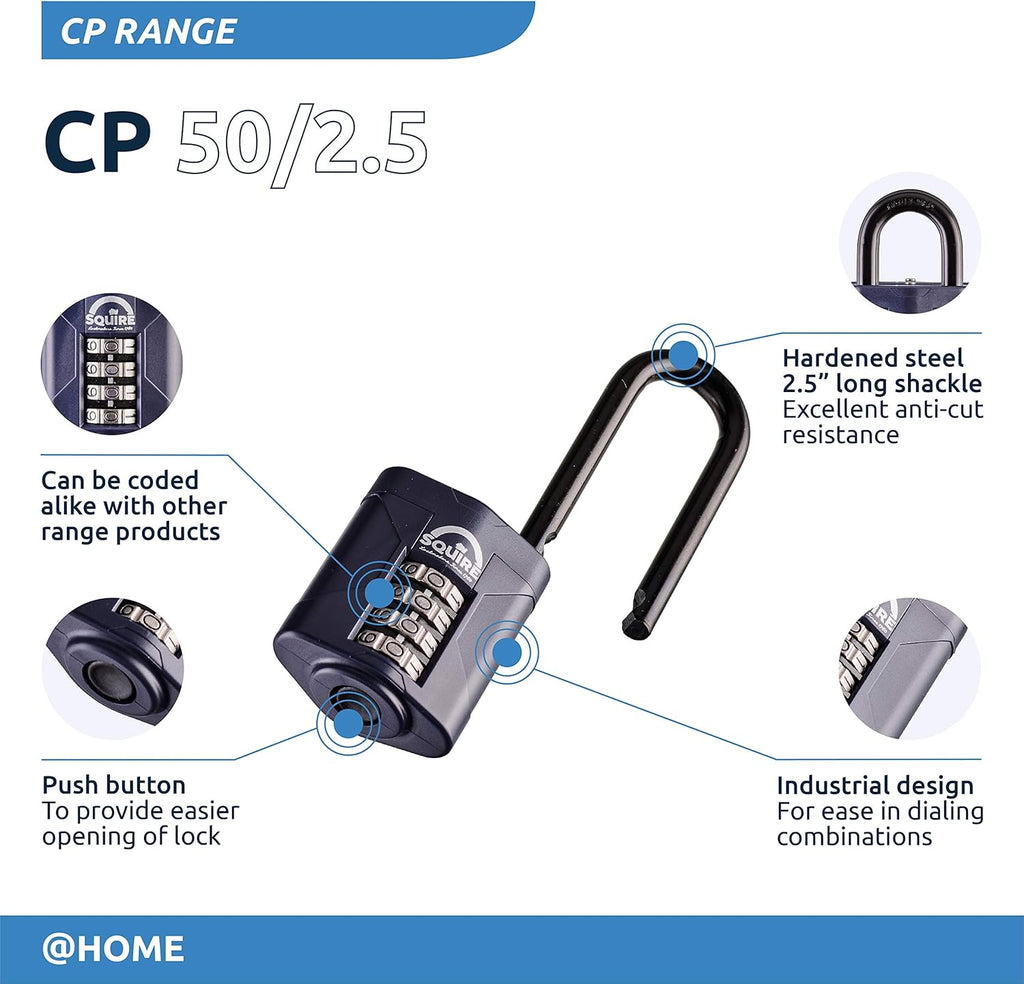 Blue 50 mm 4 Wheel Combination Padlock, Pack of 2 K798